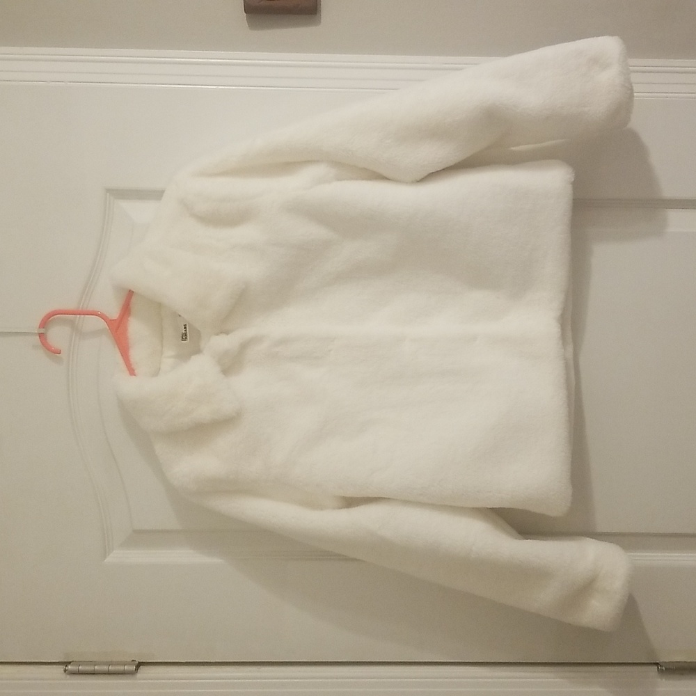 NWOT Girls Faux Fur Jacket / Coat, Winter White, Girls Size 12